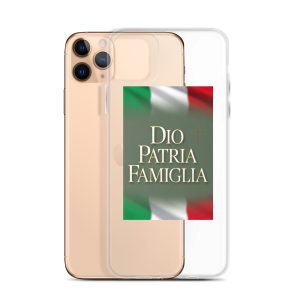 Cover iPhone® trasparente DIO PATRIA E FAMIGLIA